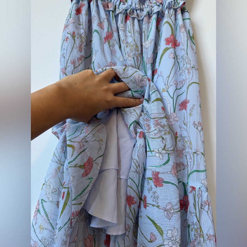 Banana Republic Floral Ruched Maxi Dress - Size 0 - Picture 10 of 14